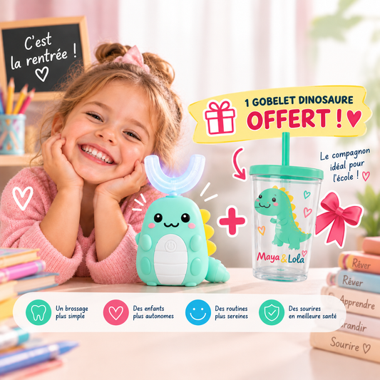 Brosse à Dents Électrique en U Enfant – Le Brossage Devient un Jeu™